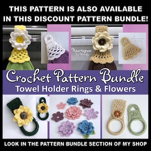 CROCHET PATTERN to make Single, Double, Triple Layer Flowers, 5 flowers with 2 petal variations and leaves. PDF Format, Instant Download image 7