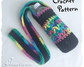 CROCHET PATTERN to make a Spring Fling Drink Carrier for water bottles, soda, sports drinks, refillable drink bottles. Instant Download, PDF
