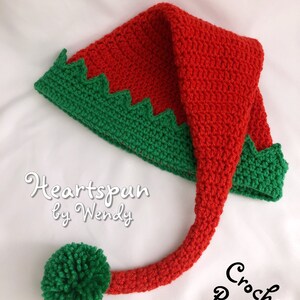CROCHET PATTERN for you to make a Christmas Elf Hat in 5 sizes, Child to Adult, Easy to Understand directions, Great photo prop Pdf Download image 7