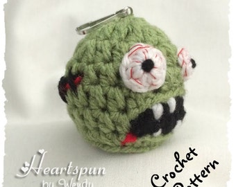 CROCHET PATTERN to make a Zombie EOS Lip Balm Holder, Pdf Format, Instant Download.  Fits eos and similar size lip balm.