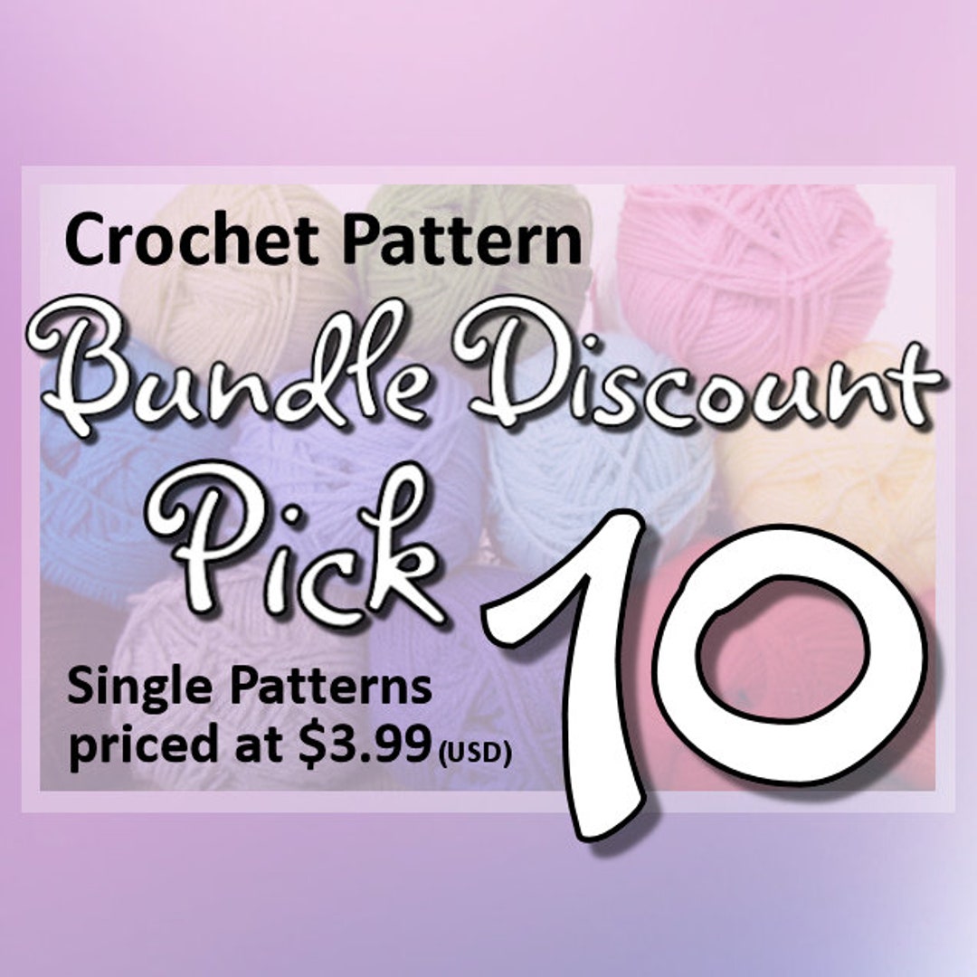 かぎ針編みパターンの割引バンドルでお得に節約：ショップ内の3.99ドル以下のパターンを10種類お選びください。かぎ針編みパターンのお得なセット -  Etsy 日本