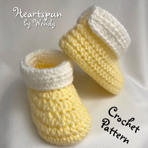 CROCHET PATTERN to make Baby Booties in 3 sizes with 2 cuff styles. PDF Format Instant Download. Baby Shoes, Baby Boots, Baby Shower Newborn image 8