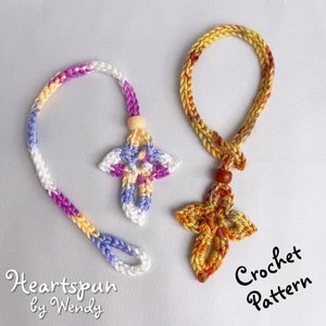 CROCHET PATTERN to make a Messiah Cross Car Mirror Hanger, Bracelet Bookmark, Hanging Ornament, or cross applique. Instant Download, PDF image 5