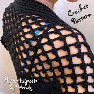 CROCHET PATTERN to make this Lattice Heart Shrug. Easy to understand instructions, multiple sizes, PDF Instant Download image 5