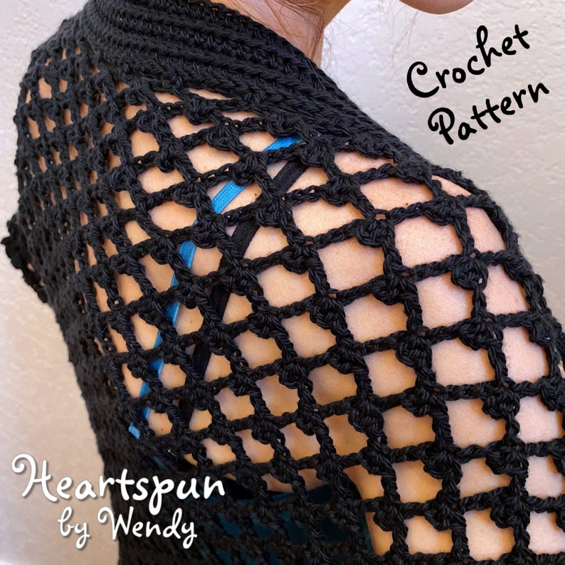 CROCHET PATTERN to make this Lattice Heart Shrug. Easy to understand instructions, multiple sizes, PDF Instant Download image 5