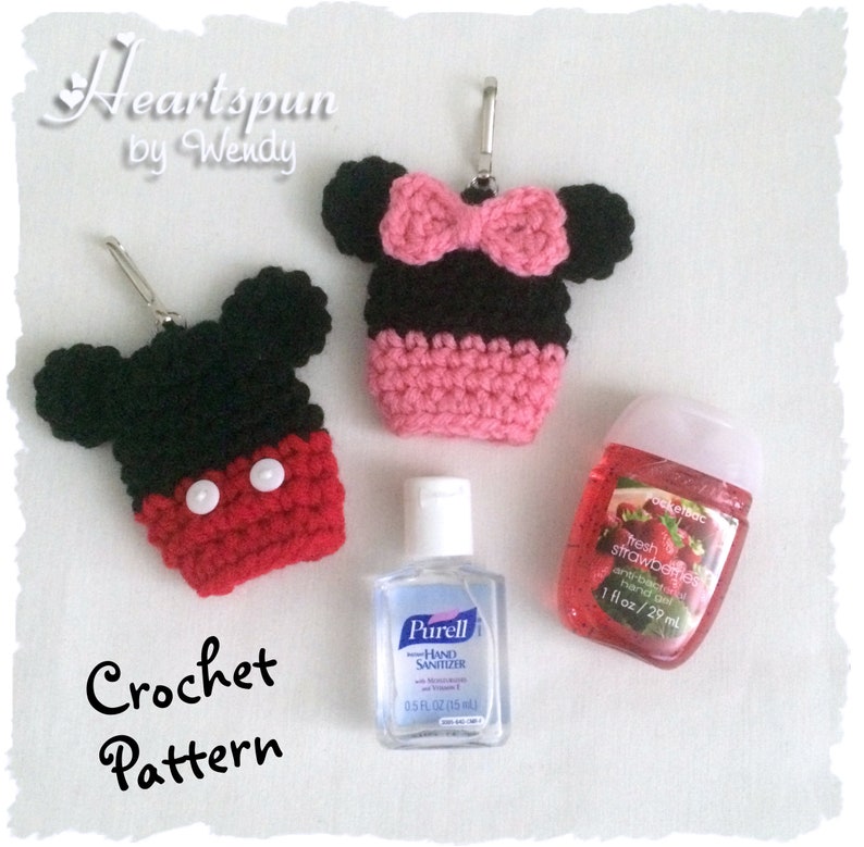 CROCHET PATTERN to make a Mickey Mouse and Minnie Mouse Hand afbeelding 1