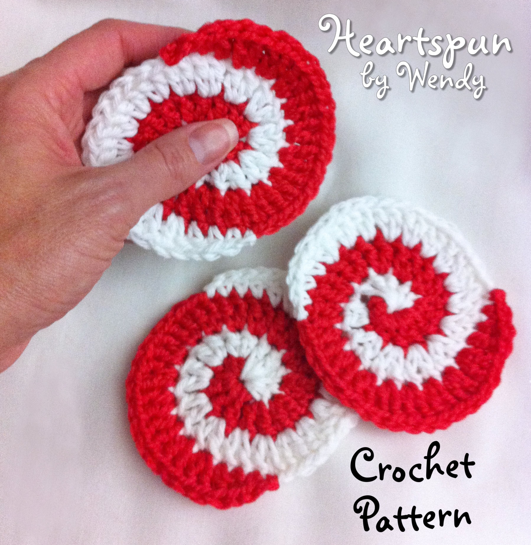 CROCHET PATTERN to Make a Christmas Peppermint Candy Pinwheel Coaster ...