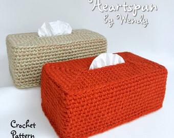 CROCHET PATTERN to make an Easy Rectangular Tissue Box Cover, Tissue Box Cozy, Kleenex Cover, Bathroom Decor Accessory, Instant Download PDF