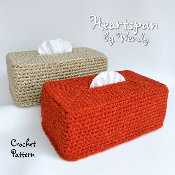 CROCHET PATTERN to make an Easy Rectangular Tissue Box Cover, Tissue Box Cozy, Kleenex Cover, Bathroom Decor Accessory, Instant Download PDF