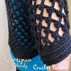 CROCHET PATTERN to make this Lattice Heart Shrug. Easy to understand instructions, multiple sizes, PDF Instant Download image 6