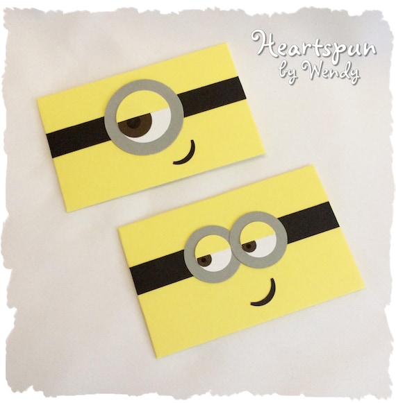 Set of 2 Minion Gift Card Holders With Note Card. Birthday 