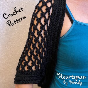 CROCHET PATTERN to make this Lattice Heart Shrug. Easy to understand instructions, multiple sizes, PDF Instant Download image 7