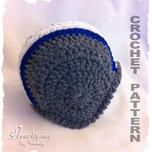 CROCHET PATTERN to make a Football Helmet Baby Hat in 3 sizes, plus optional chin straps. Instant Download, PDF Format