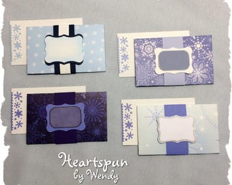 Set of 4 Winter Wonderland Gift Card Holders with Note Card. Christmas Gift Card Envelopes, Money Holder, Stocking Stuffer. READY TO SHIP