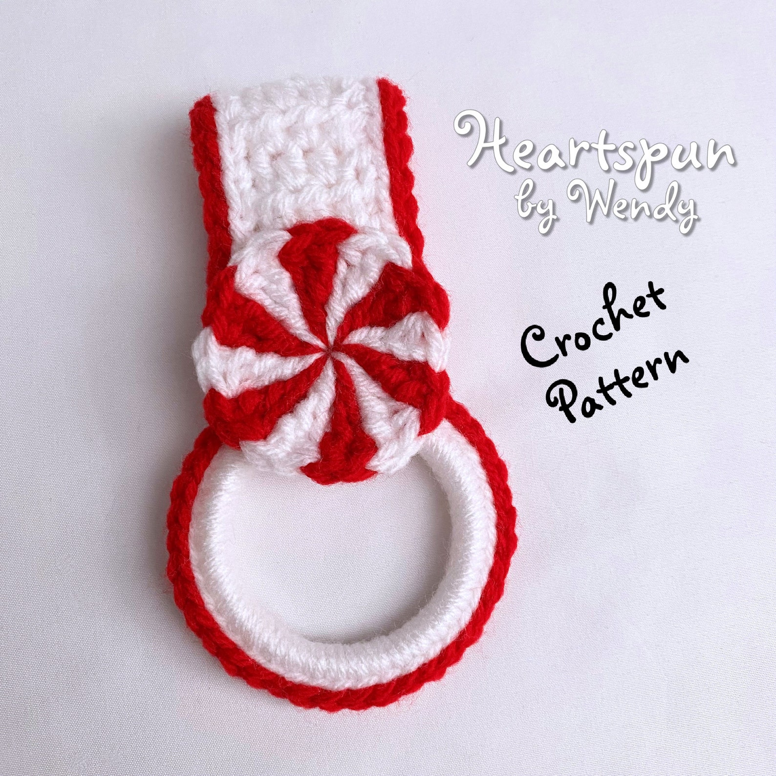 CROCHET PATTERN to Make a Peppermint Candy Kitchen or Bath Towel Holder ...