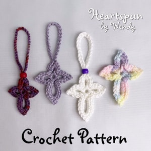 CROCHET PATTERN to make a Messiah Cross Car Mirror Hanger, Bracelet Bookmark, Hanging Ornament, or cross applique. Instant Download, PDF image 2