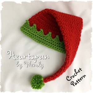CROCHET PATTERN for you to make a Christmas Elf Baby and Child Hat in 5 sizes, Newborn to 3 Years. Great photo prop. Pdf Instant Download