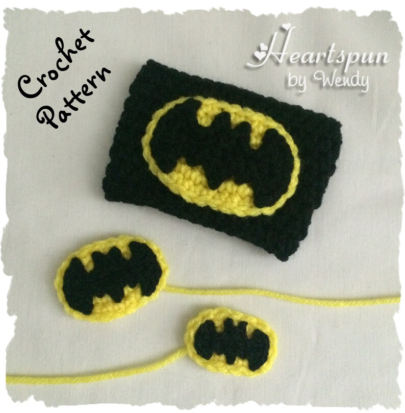 CROCHET PATTERN to make a Batman Symbol Applique in 3 sizes Etsy