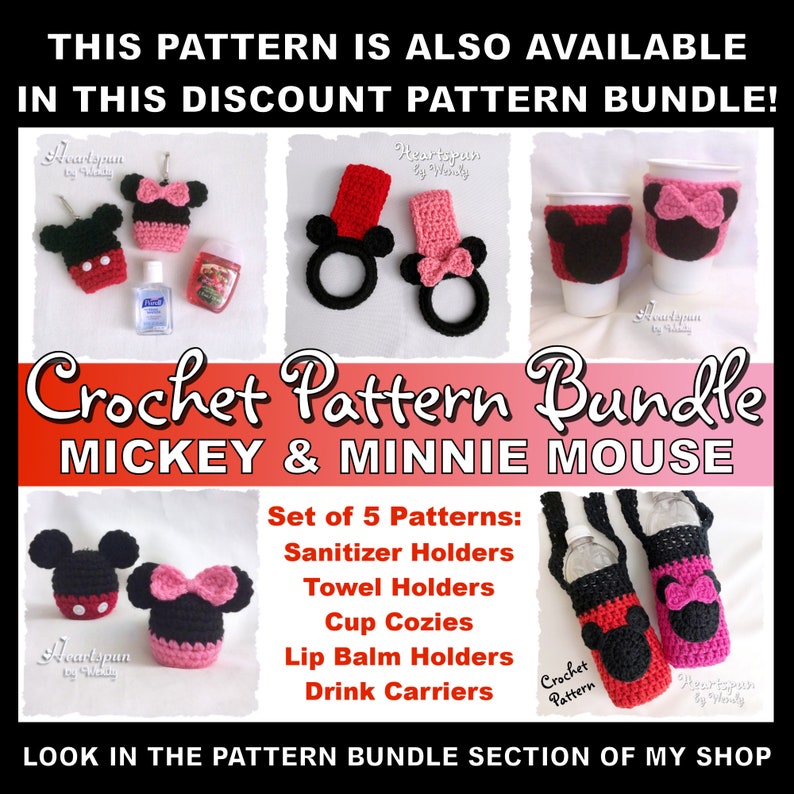 CROCHET PATTERN to make a Mickey Mouse and Minnie Mouse Hand afbeelding 7