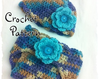 CROCHET PATTERN for you to make this Pretty Petals Baby Hat & Diaper Cover Set in 3 sizes, PDF Format Instant Download, Easy to understand