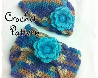 PATRÓN DE GANCHILLO para que hagas este bonito conjunto de gorro y cubrepañal para bebé Petals en 3 tamaños, formato PDF, descarga instantánea, fácil de entender
