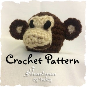 CROCHET PATTERN to make a Monkey EOS Lip Balm Holder, Pdf Format, Instant Download.  Make a cute holder for your eos lip balm.