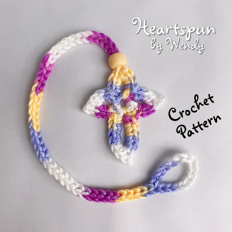 CROCHET PATTERN to make a Messiah Cross Car Mirror Hanger, Bracelet Bookmark, Hanging Ornament, or cross applique. Instant Download, PDF image 6