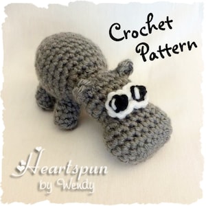 CROCHET PATTERN to make a Hippo EOS Lip Balm Holder or Amigurumi stuffed animal, Pdf Instant Download.  Stuffed or open belly for eos