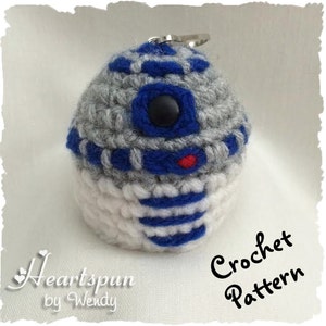 CROCHET PATTERN instructions to make an Outer Space Droid EOS Lip Balm Holder, Pdf Format, Instant Download.