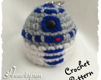 CROCHET PATTERN instructions to make an Outer Space Droid EOS Lip Balm Holder, Pdf Format, Instant Download.