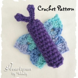 CROCHET PATTERN to make a Butterfly Lip Balm Holder key ring clip, for chap stick, lip balm, lip gloss or applique.  PDF, instant download.