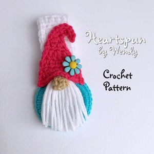 CROCHET PATTERN to make a Gnome Kitchen or Bath Towel Holder Ring. Instant Download. Towel topper pattern, crochet towel holder