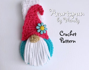 CROCHET PATTERN to make a Gnome Kitchen or Bath Towel Holder Ring. Instant Download. Towel topper pattern, crochet towel holder