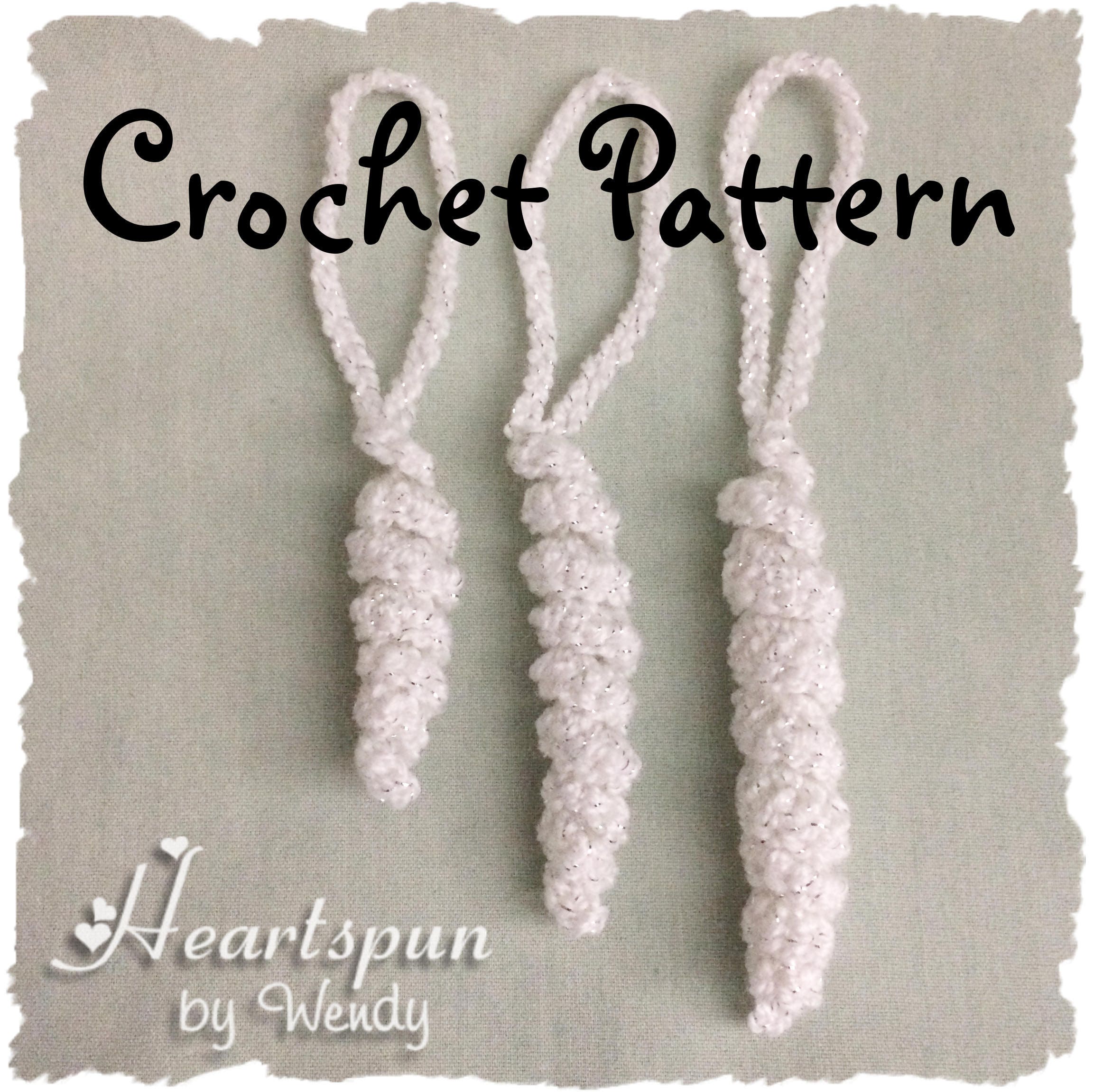 CROCHET PATTERN to make a Mini Icicle Christmas Ornament or Etsy