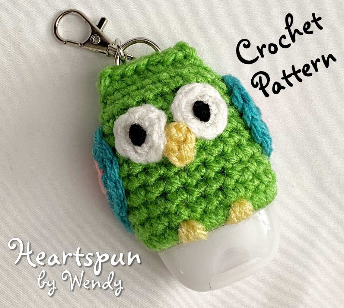 CROCHET PATTERN to Make an Owl Hand Sanitizer Holder W Clip Etsy