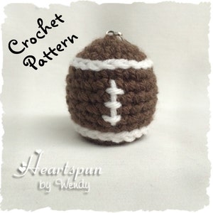 CROCHET PATTERN for you to make a Football EOS lip balm carrier keychain clip, pdf format, instant download.