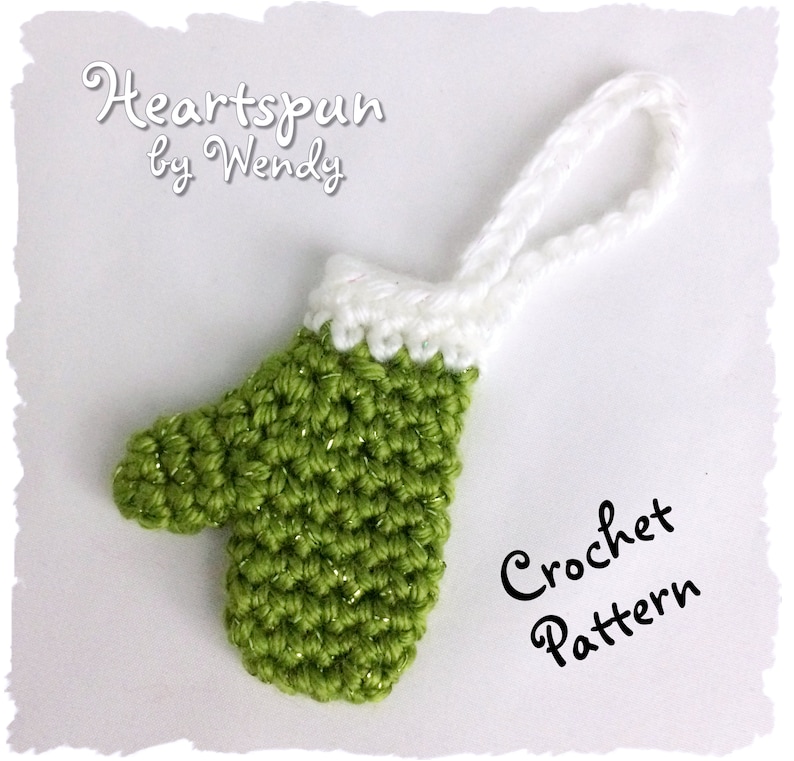 CROCHET PATTERN for you to make this Mini Mitten Christmas Ornament, money holder, gift embellishment, class gift PDF Instant Download image 6