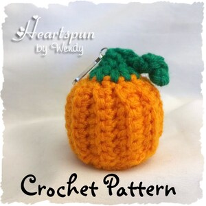 CROCHET PATTERN to make a Pumpkin EOS Lip Balm Holder, Pdf Format, Instant Download.  Make a cute holder for your eos or similar lip balm.