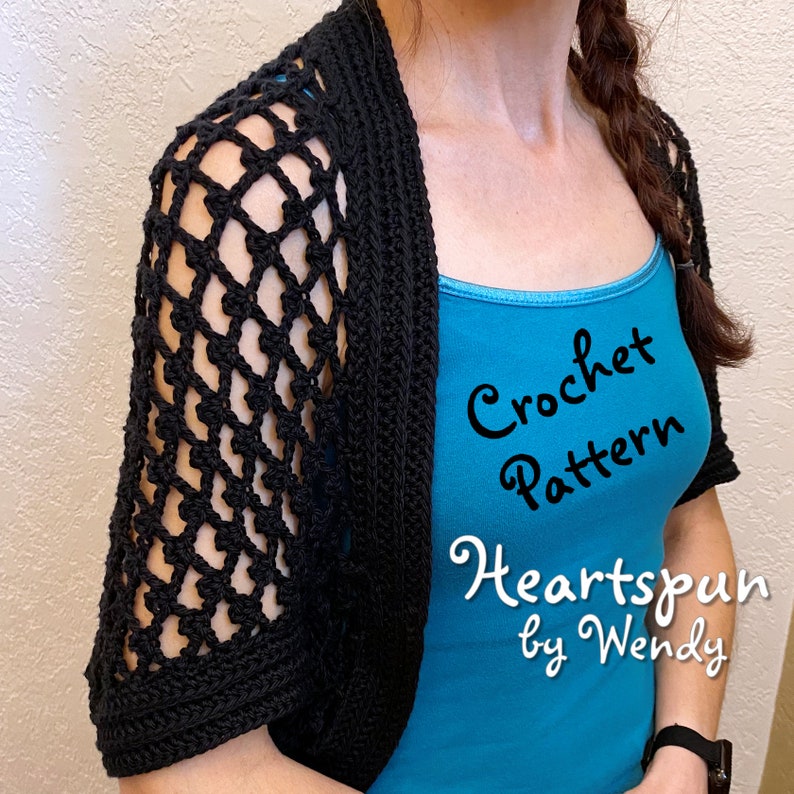 CROCHET PATTERN to make this Lattice Heart Shrug. Easy to understand instructions, multiple sizes, PDF Instant Download image 3