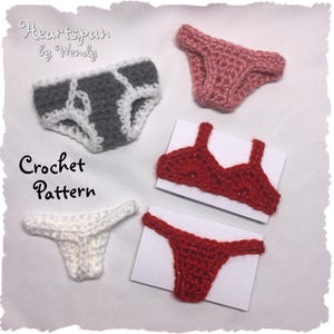 CROCHET PATTERN to make these tighty whities, scanty panties, and risque lingerie card holders, gift card holders, party favors, bridal gift