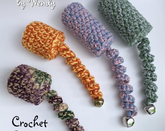 CROCHET PATTERN for you to make a Boredom Buster Cat Toy with Catnip, Bell and Boingy Tail, instant download, PDF Format. Kitten Toy Pet Toy