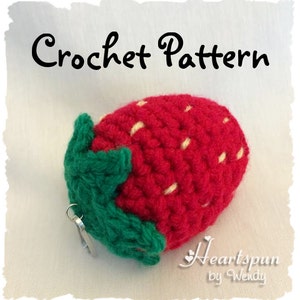 CROCHET PATTERN to make a Strawberry EOS Lip Balm Holder, Pdf Format, Instant Download.  Lip gloss holder, eos carrier