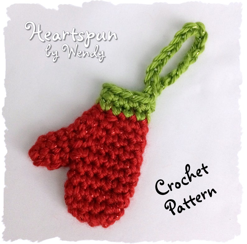 CROCHET PATTERN for you to make this Mini Mitten Christmas Ornament, money holder, gift embellishment, class gift PDF Instant Download image 4