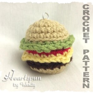 CROCHET PATTERN to make a Hamburger EOS Lip Balm Holder, Pdf Format, Instant Download.  Make a cute holder for your eos or similar lip balm.