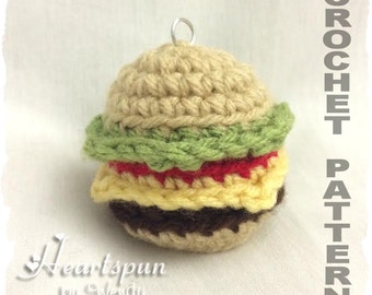 CROCHET PATTERN to make a Hamburger EOS Lip Balm Holder, Pdf Format, Instant Download.  Make a cute holder for your eos or similar lip balm.