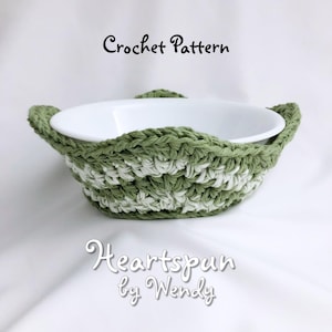 CROCHET PATTERN to make a Striped Chevron Microwave Bowl Cozy, Bowl Hot Pad, Hot bowl holder, crochet cotton bowl cozy, Instant Download PDF