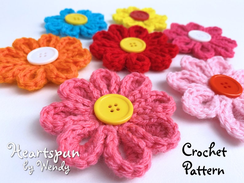 CROCHET PATTERN to Make 3D Daisy Flowers in 7 Variations 2 Etsy