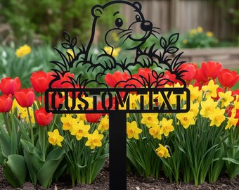 Personalized Garden Stake, Custom Metal Animal Sign, Name Yard Plaque, Outdoor Plant Marker, Garden Decor, Custom Gift for Plant Lover