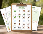 Nature Scavenger Hunt Bundle for Kids, Printable Outdoor Nature Scavenger hunt, Kids oudoor activity, Camping Game, Hiking Activity