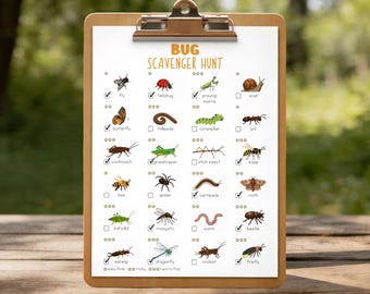 Bug speurtocht voor kinderen, insecten speurtocht afdrukbaar, outdoor natuuractiviteit, kamperen wandelspel pdf, homeschool natuur